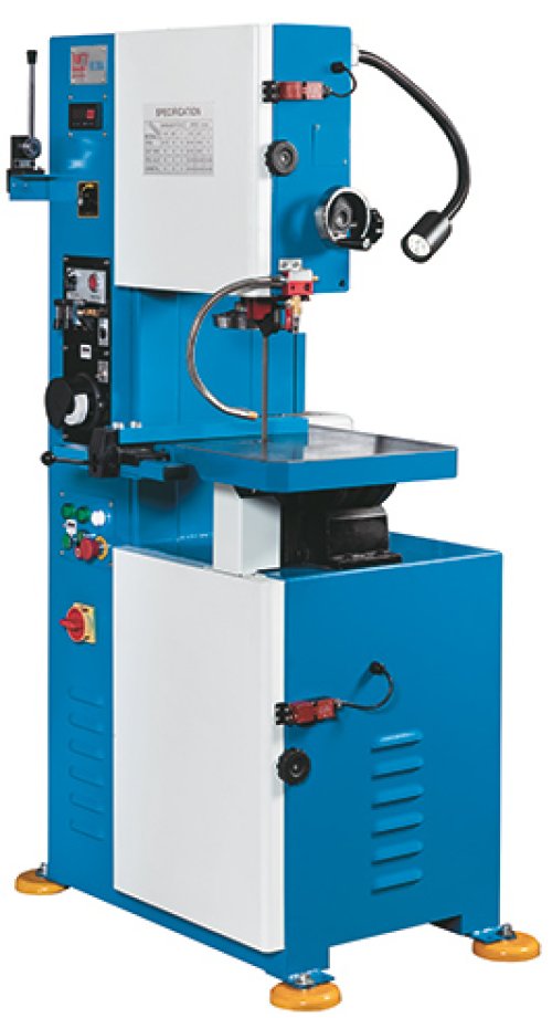 VB 300 A - The solution for contour sawing with a particularly stable saw frame, table that can be swivelled on both sides, minimum quantity cooling and strip welding unit